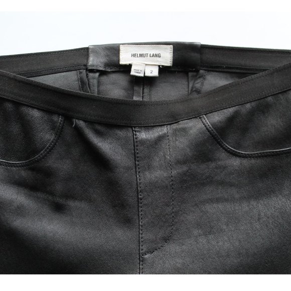 Helmut Lang Lamb Leather Leggings / Size 2 / Black Trousers - Picture 8 of 12